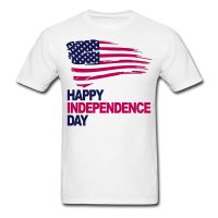 เสื้อยืดแขนสั้นลําลอง ผ้าฝ้าย 100% พิมพ์ลาย Happy Independence แฟชั่นฤดูร้อน SV6Y