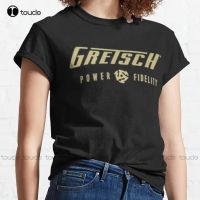 New Gretsch Power &amp; Fidelity Clic T-Shirt Cotton Tee Shirt