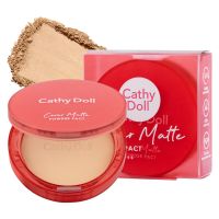 CATHY DOLL cover matte powder pact SPF 30 PA+++คัฟเวอร์แมทท์พาวเดอร์แพ็ค เอสพีเอฟ30 พีเอ+++ 12G/4.5g. เคที่ดอลล์ แป้งซ่อนผิว แป้งผสมรองพื้นเนื้อแมทท์