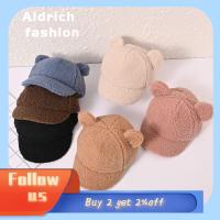 ALDRICH FASHION ใหม่ 2-9y หมวกผ้าแคชเมียร์ หมวกยอด เด็กหมวกเบสบอล หมวกหูหมี ผ้าขนสัตว์แกะเด็กหมวก