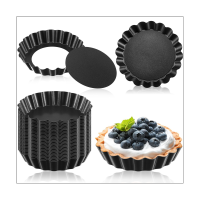 32PCS 3 Inch Mini Tart Pans Egg Tart Mold with Removable Bottom Round Quiche Pan Mini Pie Pans Bakeware Mold