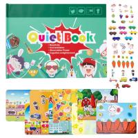 Kids Reusable Sticker Books Portable Busy Book for Children Quiet Books Montessori Toys Preschool Early Learning Toy Educational Travel Toy Gifts for Toddlers Kids helpful