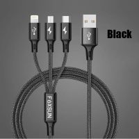 หลายสายชาร์จแบตเตอรี่3 In 1 3.9FT สายชาร์จ USB สำหรับ Lightning ชนิด C ตัวต่อไมโครสำหรับ iPhone X/ 8/7/6 S9 Samsung Galaxy S8