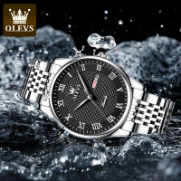 OLEVS New Men‘s Watches Classic Simple Original Quartz Watch for Man Stainless Steel Waterproof Roman Scale Wristwatch Date Week