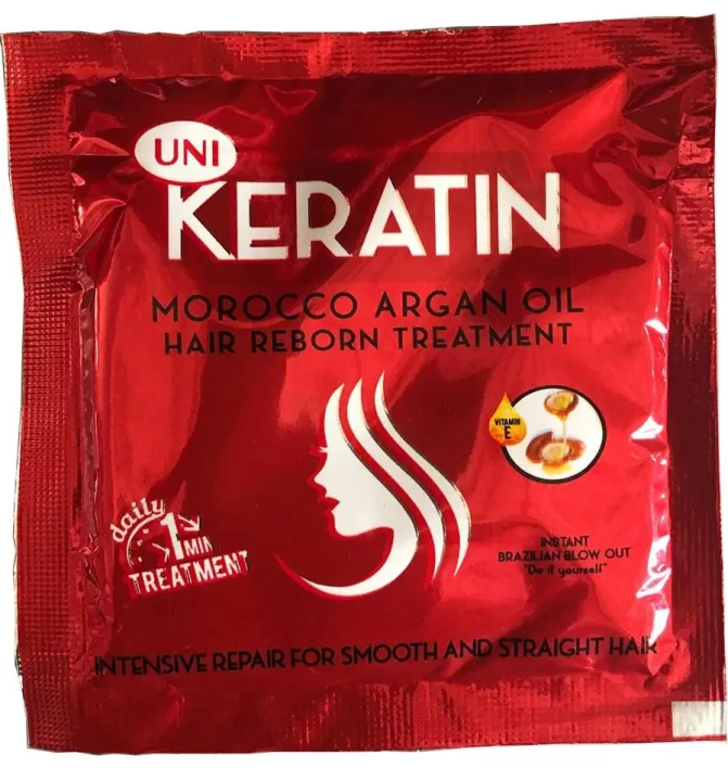UNI KERATIN MOROCCO ARGAN OIL HAIR REBORN TREATMENT 20gx12pcs for smooth, shiny and healthy hair