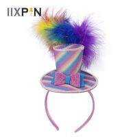 【hot】◊✣▪  Fascinators Top Hat Headband Feather Sparkling Sequin Hair Hoop Hairloop Costume Accessories