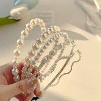Vivienne Westwood High-end Korean braided small pearl hairbands versatile twist-pressed hair headbands temperament wavy hairpins fairy headbands for women in summer