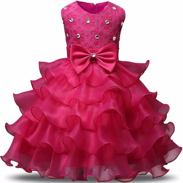 jeansame-dress-เด็กสาว-flowerdress1-2ปีวันเกิด-partygown-เด็กเสื้อผ้าเครื่องแต่งกาย
