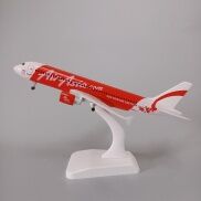 Mô hình máy bay tĩnh Airbus A320 Air Asia 18cm có bánh xe + đế trưng bày
