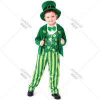 เด็กฮาโลวีนเอลฟ์ของไอร์แลนด์เครื่องแต่งกายเด็กเด็กไอริช Leprechaun คอสเพลย์เทศกาล Purim นักมายากลชุดงานเลี้ยงทักซิโด้