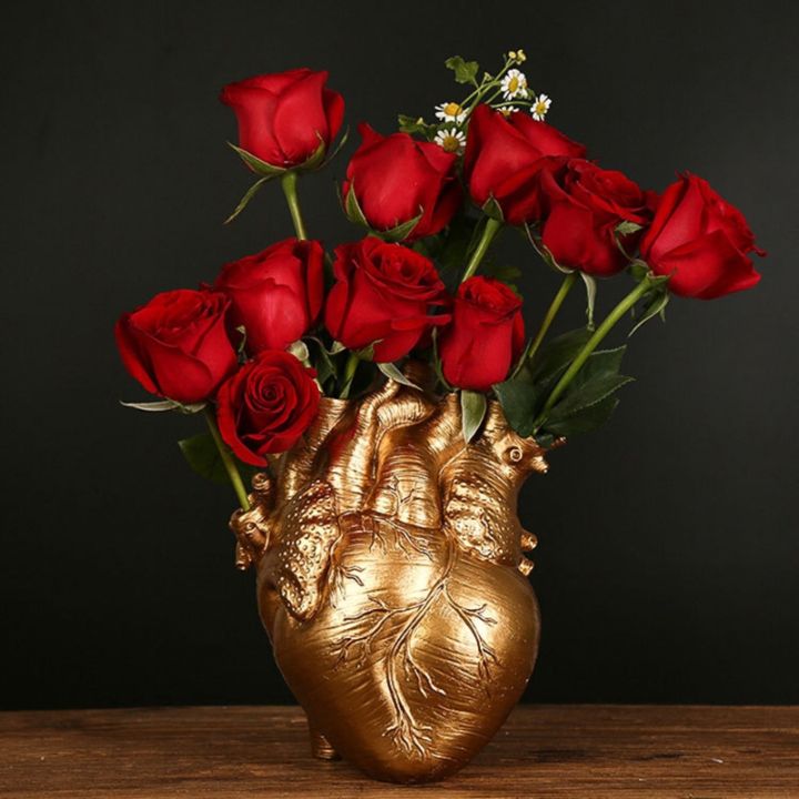 anatomical-heart-shape-vase-form-flower-vase-bud-vase-anatomical-heart-shape-flower-holder-incense-holder-resin-sculptur
