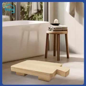 Wooden Bathroom Tray, Soap Stand Wood Risers, Display Rack For