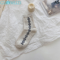 [GUOMUZI] การ์ตูนน่ารักถุงเท้าสัตว์พิมพ์หมีกีฬาญี่ปุ่นแฟชั่น Kawaii Women cotton designer Rhombus Girl SOCKS