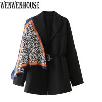 WENWENHOUSE 2022 Womens Fashion Personalized Suit Coat Retro Long Sleeve Patch Pocket Womens Coat Fashion Elastic Waist Top