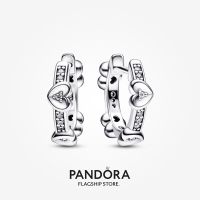 Official Store Pandora Radiant Sparkling Hearts Hoop Earrings