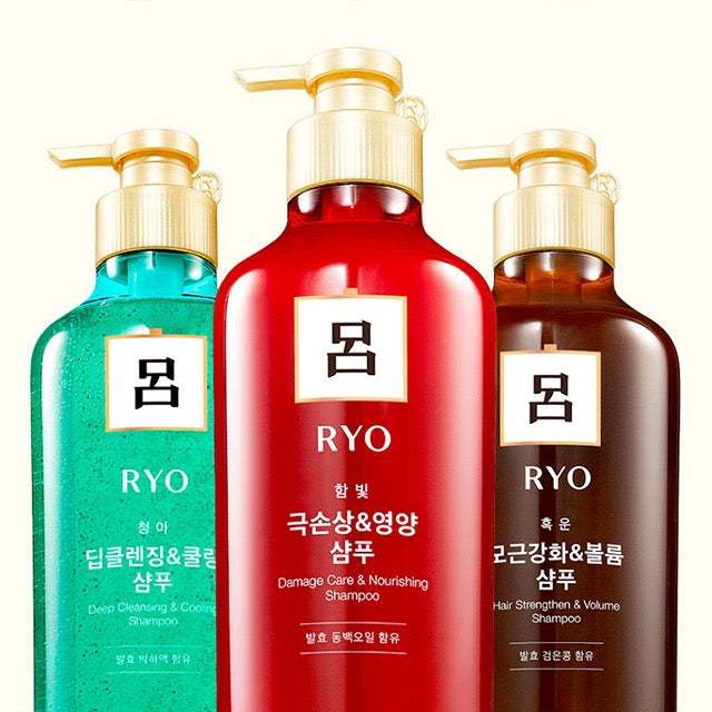 แชมพูเกาหลี-ของแท้นำเข้าจากเกาหลี100-ryo-shampoo-550ml-สูตรบำรุงรากผม-ลดผมร่วง-สูตรบำรุงผมเสีย-ผมแตกปลาย-สูตรเย็น-ลดมัน-แชมพูรโย