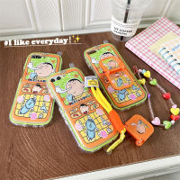 เคสการ์ตูนสำหรับ Samsung Galaxy Z Flip 5 4 3ดีไซน์ใหม่ Boochan กันตกฝาครอบโทรศัพท์ป้องกัน TPU นิ่ม + พลาสติกแข็งป้องกันหน้าจอฝาปิดมีสายรัดข้อมือและขาตั้งโทรศัพท์3D รูปทรง