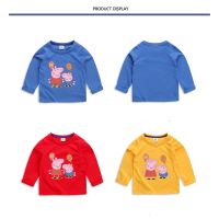 เสื้อยืดเด็ก 6 สีลาย Peppa Pig แขนยาวผ้าฝ้าย