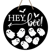 Halloween Front Door Wall Signs Wood Hanging Decor Wreath Home Party Outdoor Door Hanger