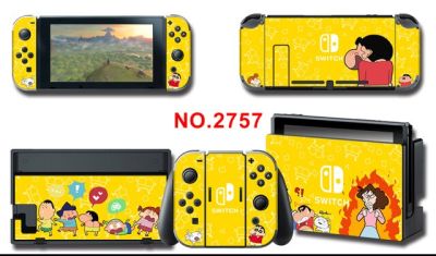 Crayon Shin-Chan สติ๊กเกอร์แผ่นฟิล์มกันรอยโน๊ตบุคสำหรับ Nintendo Switch คอนโซล + คอนโทรลเลอร์ + ขาตั้งสติกเกอร์