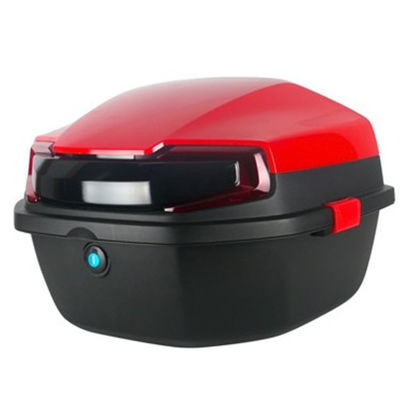 ยานพาหนะไฟฟ้า Easybuy88กล่องท้ายรถจักรยานยนต์กล่องด้านหลังผิวสีเรียบความจุมากป้องกันไฟฟ้าสำหรับรถจักรยานยนต์สีแดง
