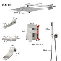 น้ำตกสายฝนชุดก๊อกน้ำอาบน้ำนิกเกิลขัดเงาระบบฝักบัวอาบน้ำติดผนัง (2023ชุดฝักบัว) ชุดอาบน้ำอ่างอาบน้ำฝักบัวแบบผสมแบบผสมสำหรับห้องน้ำ