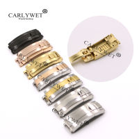 CARLYWET 9mm x 9mm Brush Polish Stainless Steel Watch Buckle Glide Lock Clasp Steel For Watch Band Bracelet Straps Rubber