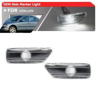 2x For Volvo S60 MK1 Pre Facelift S80 V70 XC70 XC90 OEM White Fender Side Marker Lights Housing Turn Signal Lamps