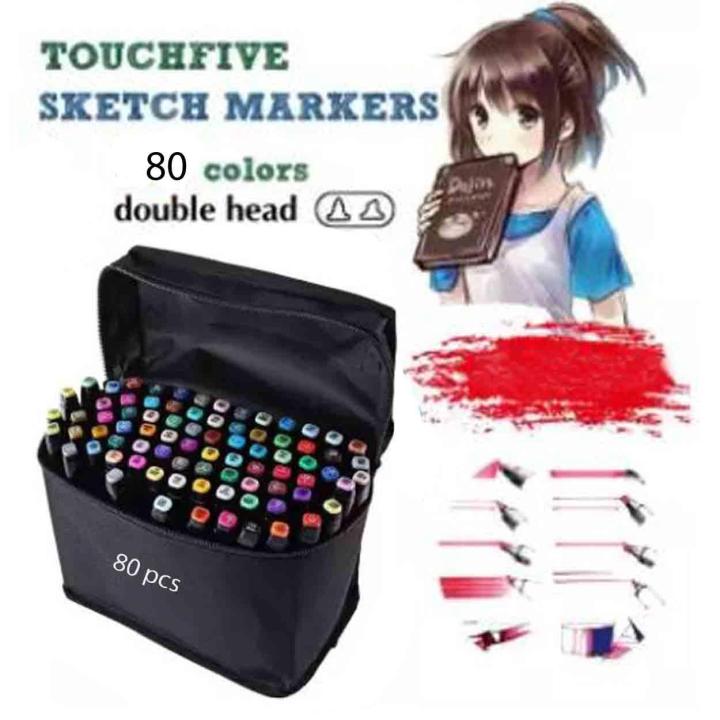 Set 80 colors Touch Five professional Art Sketch Markers Twin