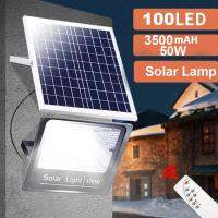 【CW】 100LED Solar Light 50W Outdoor Remote Control Waterproo LED FloodLamp For Garden Street Wall Landscape Spotlight