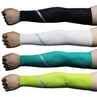 Summer Men Women Reflective Cycling Sleeves Arm Warmers Sun UV Protection Breathable Running Compression Arm Sleeves