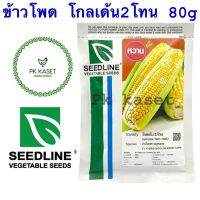 เมล็ดข้าวโพด โกลเด้น 2 โทน 80g ตราseedline ซองใหญ่ ข้าวโพดหวานลูกผสม 480 เมล็ด