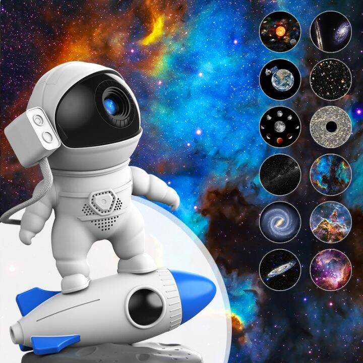 rocket-astronaut-galaxy-star-projector-light-360-หมุนเดสก์ท็อปตกแต่งห้องนอนบรรยากาศ-light-star-projector