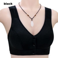 Plus Size Middle-aged Womens Cotton Front Buckle Wireless D321