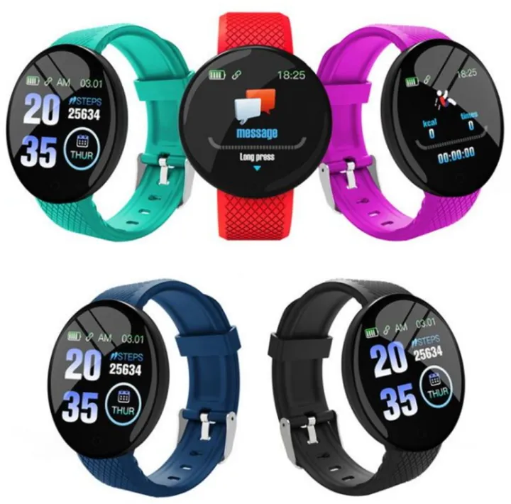 D18 Smart Watch นาฬิกาอัจฉริยะข้อมือสมาร์ทติดตามสุขภาพและตรวจสอบความดัน ...