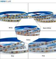 5V 12V DC 5M SMD 2835 LED Strip 5มม. แคบความกว้าง PCB 60LED M 120LED M ยืดหยุ่น LED Strip Light Cool Warm White 4000K สีชมพูสีเหลือง