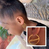 30mm Hoop Name Earrings Custom Hoop Earrings for Kids Baby Girl Personalized Gold Silver Stainless Steel Earrings Jewelry Gifts