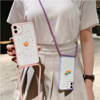 ส่ง กทม Glitter i Phon e case 12 Pro / 12 Pro max เคสไอโฟ น เคสใส+เชือก สายคล้องคอ เคสสะพายข้าง กันกระแทก ซิลิโคน