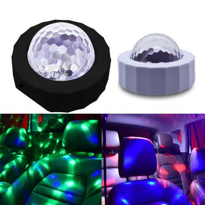 Car Atmosphere Light USB Charging Voice Controlled LED Stage Decoration Light Disco Magic Ball Christmas Music Rhythm Light
