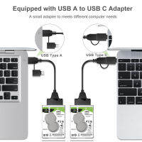 [COD]OULLX Type C USB 3.0 2in1ไปยังสาย SATA 22pin สำหรับ2.5นิ้วภายนอก SSD HDD ฮาร์ดไดรฟ์22ขา Sata III อะแดปเตอร์