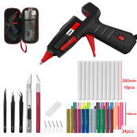 Glue Set Electric Heat Hot Melt Crafts Repair Tool Professional DIY 110-240V 30W with Sticks Gift Repair Tool Tweezers