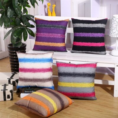 45x45cm Square Polyester Vintage Striped Printed Sofa Chair Seat Cushion Cover Home Living Room Throw Pillowcase