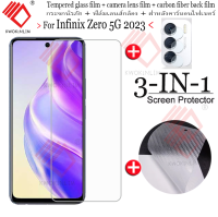 (3 in 1)Infinix Zero 5G 2023/infinix zero ultra/infinix zero 5G/infinix zero 8/infinix zero 8i ฟิล์มกระจกนิรภัย Tempered Glass ฟิล์มกระจกกันรอยกล้องหลัง+เลนส์กล้องถ่ายรูปฟิล์ม + 3D คาร์บอนไฟเบอร์ด้านหลังฟ