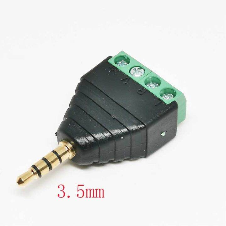 1pc-video-av-balun-3-5mm-4-pole-stereo-male-to-av-screw-terminal-stereo-jack-3-5-mm-male-4-pin-terminal-block-plug-connector