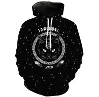 2021Raisevern Harajuku Punk Hoodie Pentagram Print Black Sweatshirts Gothic Streetwear Pullovers Long Sleeve Hooded Outfits Dropship