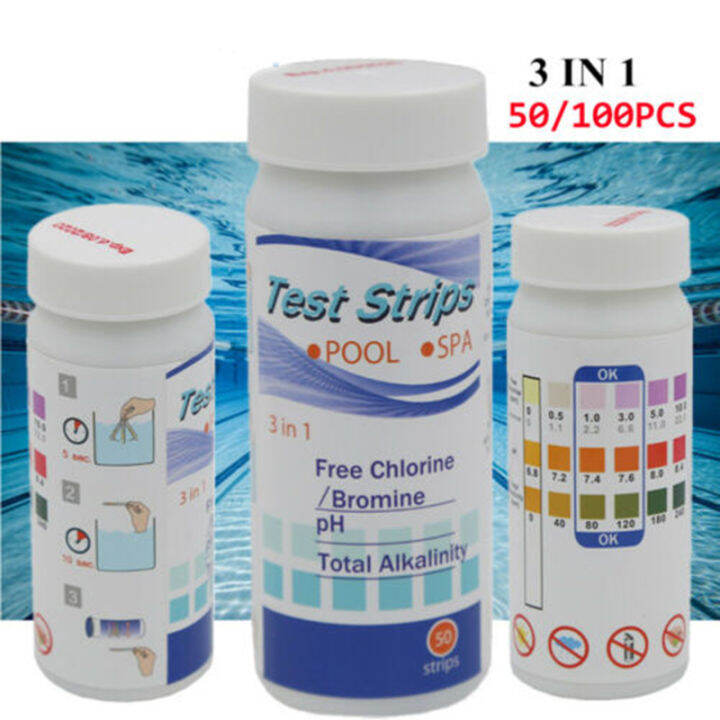 [pl]🔥 50 x Chlorine Dip Test Strips Hot Tub SPA Swimming Pool PH Tester Paper Lazada PH