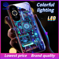 MG Call Lighting แก้ว LED สำหรับเคสโทรศัพท์ iPhone 15Promax 14Promax 14Plus 13 13Pro 13Promax 12ProMax 11สำหรับเคสไอโฟน7Plus 8Plus XR XS X XSMAX 11ProMax 11pro 12 12pro 7 8 Core Spiral