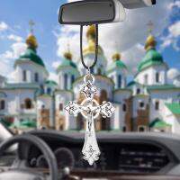 【CW】Car Pendant Decoration Jesus Crucifix Cross Christian Automobiles Rearview Mirror Decoration Hanging Ornaments Auto Accessories