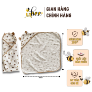 Khăn Quấn Ủ Unbee Cho Bé Sơ Sinh Có Mũ Tai Gấu, Chất Xô Musline Cao Cấp