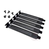 ชุดแผ่นเหล็กปิดหลังเคสคอมพิวเตอร์  5pcs Black PCI Slot Cover Plate with Screw (สีดำ)